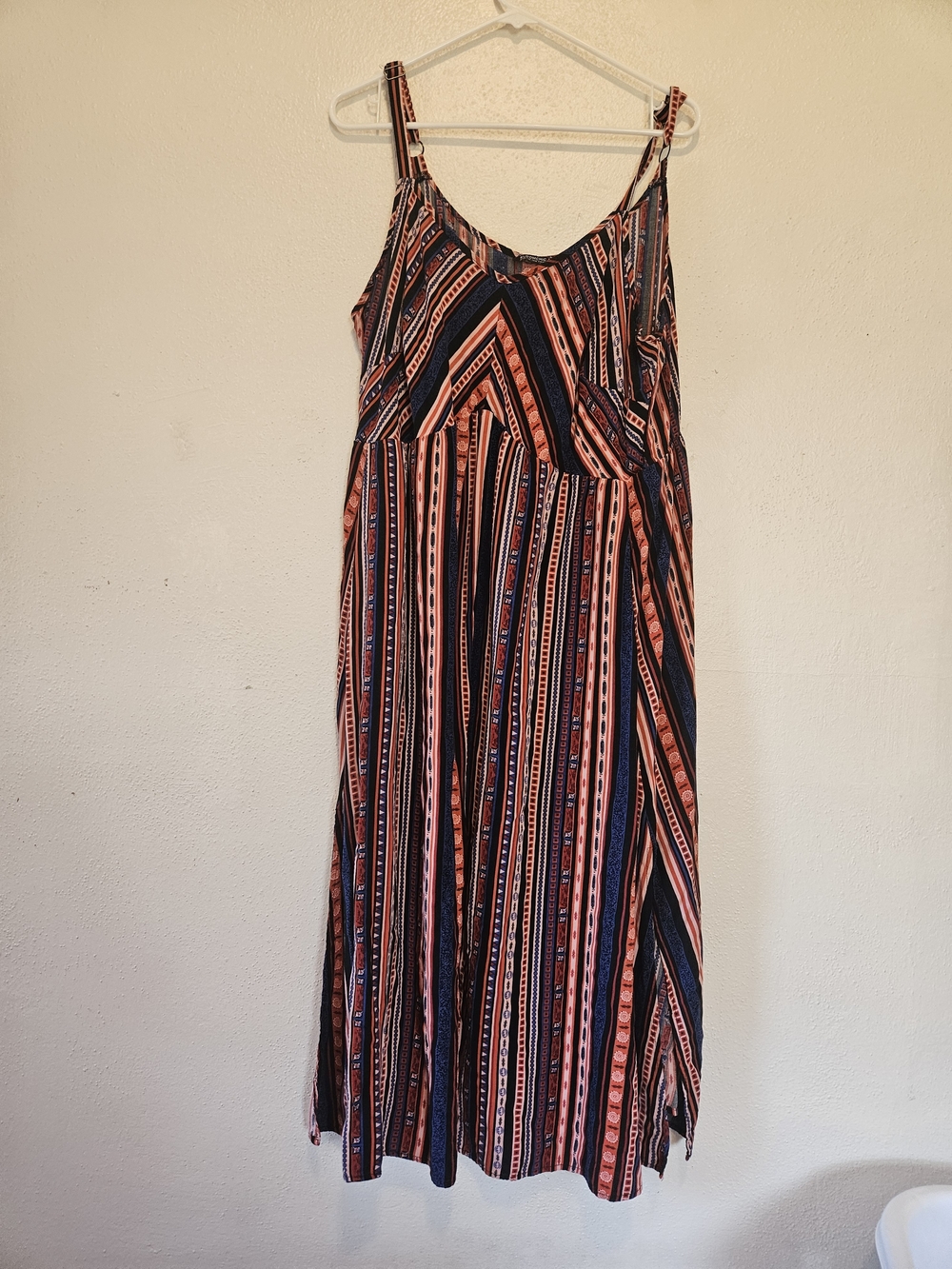 BloomChic Striped Maxi Dress in Coral and Navy
